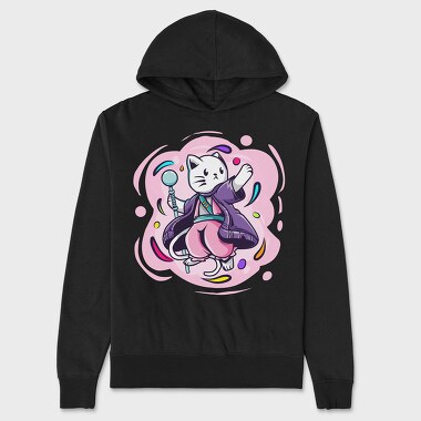 Cat Wizard Vibes, Hanorac Oversize Barbati (Unisex)