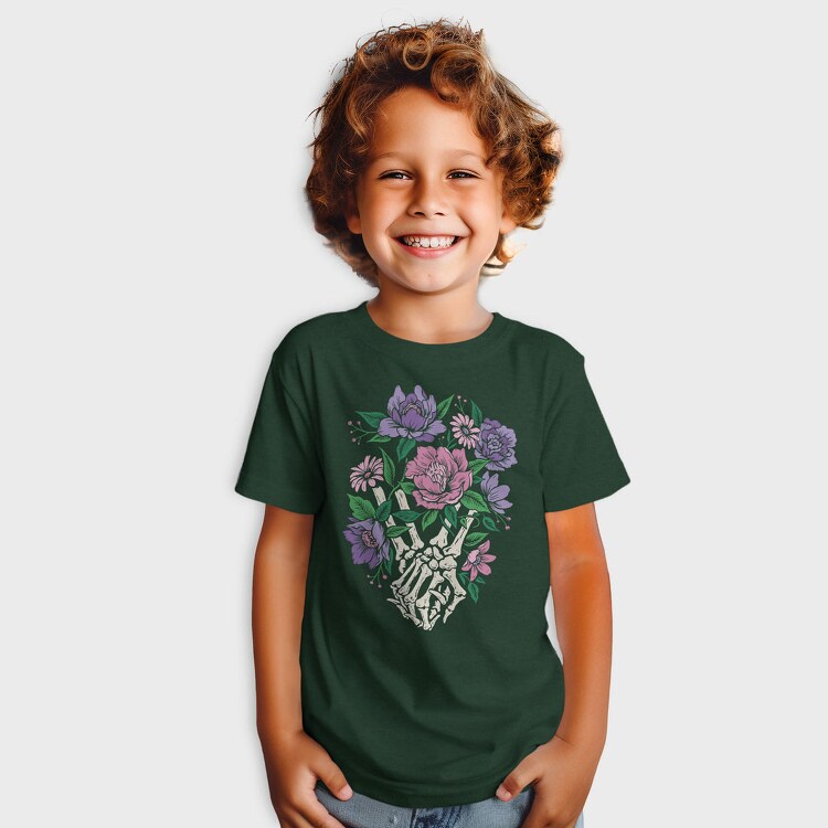 Skeleton Hands Flower, Tricou Copii