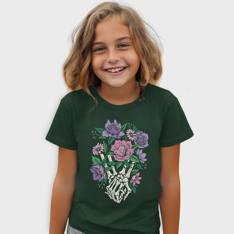 Skeleton Hands Flower, Tricou Copii