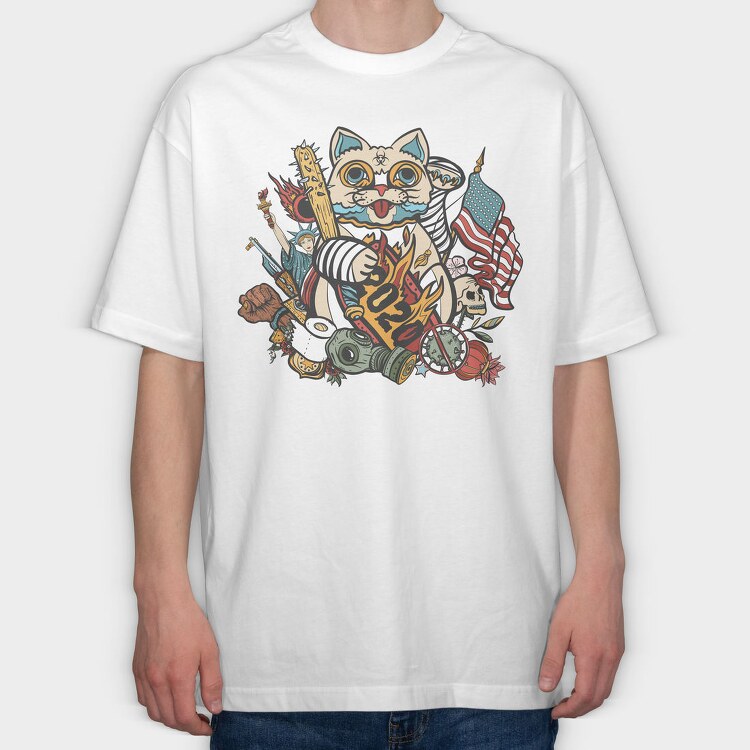 Cat Rebellion 2020, Tricou Oversize Barbati (Unisex)