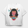 Cyber Pink Horns, Tricou Oversize Barbati (Unisex)
