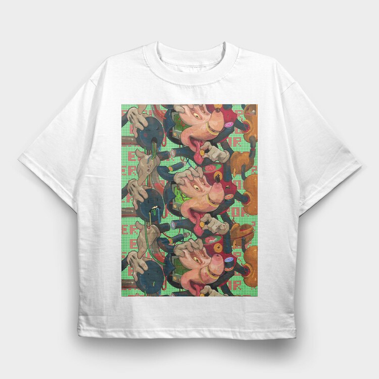 Cyberpunk Chaos, Tricou Oversize Barbati (Unisex)