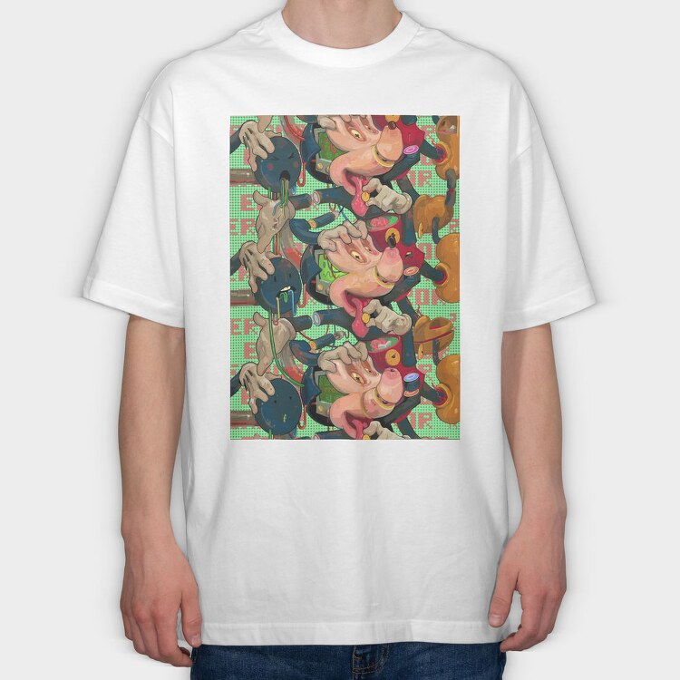 Cyberpunk Chaos, Tricou Oversize Barbati (Unisex)