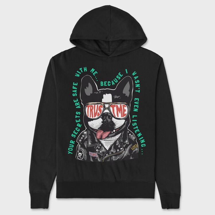 Doggy Cool Biker, Hanorac Oversize Barbati (Unisex)