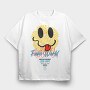 Fake Love World, Tricou Oversize Barbati (Unisex)