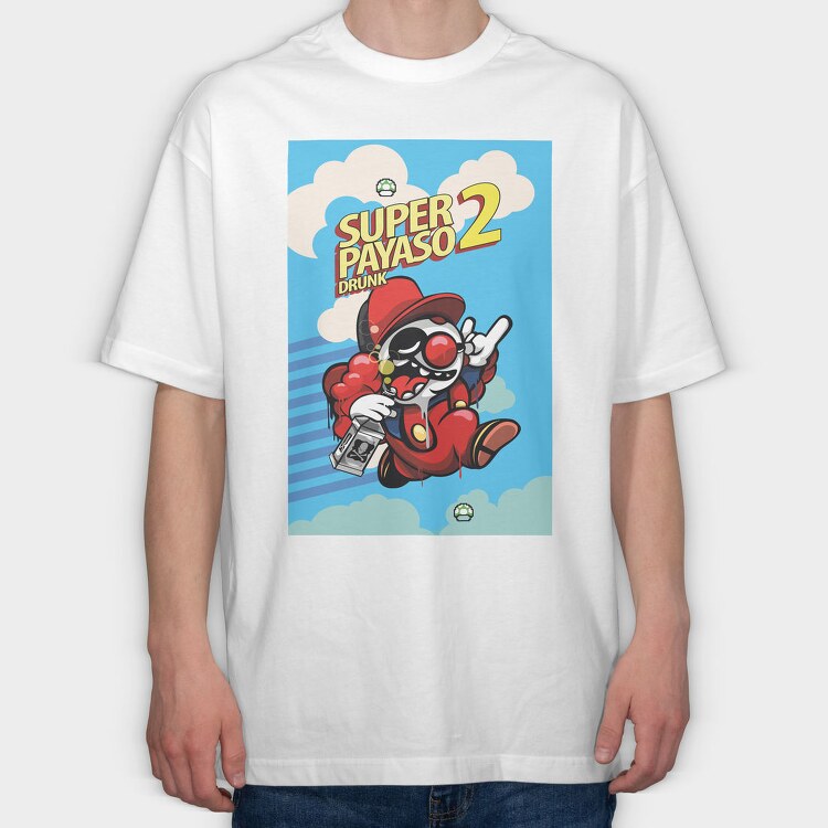 Drunk Clown Cloud, Tricou Oversize Barbati (Unisex)