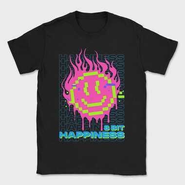 Flame Pixel Smile, Tricou Barbati (Unisex)