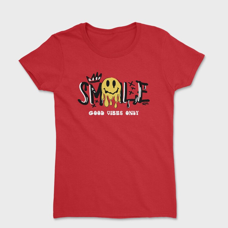 Good Vibes Only Smiley, Tricou Femei