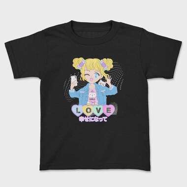 Love Cat Selfie, Tricou Copii