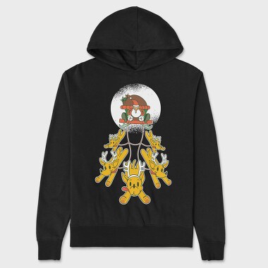 Santa Sleigh Reindeer, Hanorac Oversize Barbati (Unisex)