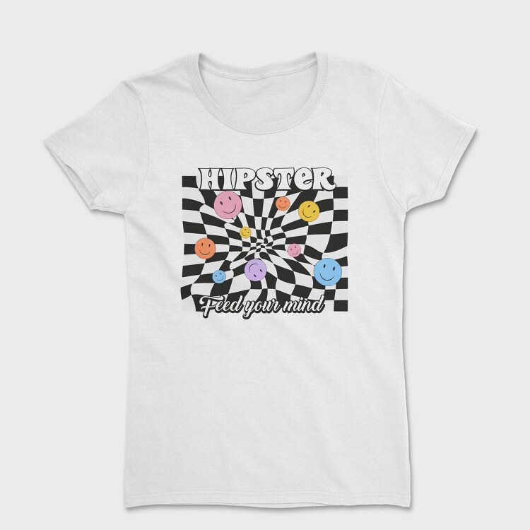 Hipster Smiley Vibes, Tricou Femei