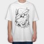 Frog And Mushroom Hand Drawn, Tricou Oversize Barbati (Unisex)