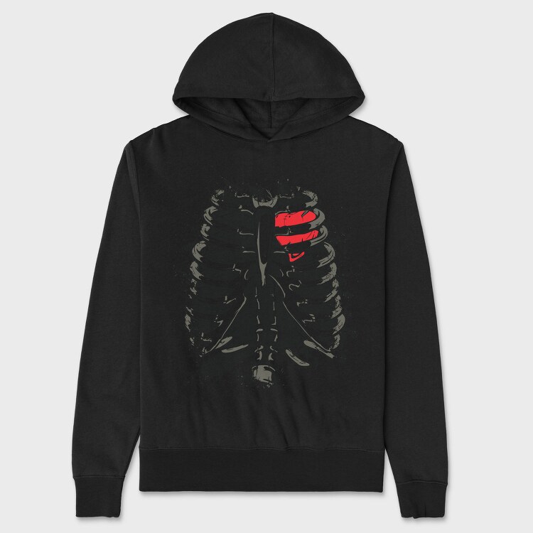 Ribs Heart Tattoo, Hanorac Oversize Barbati (Unisex)