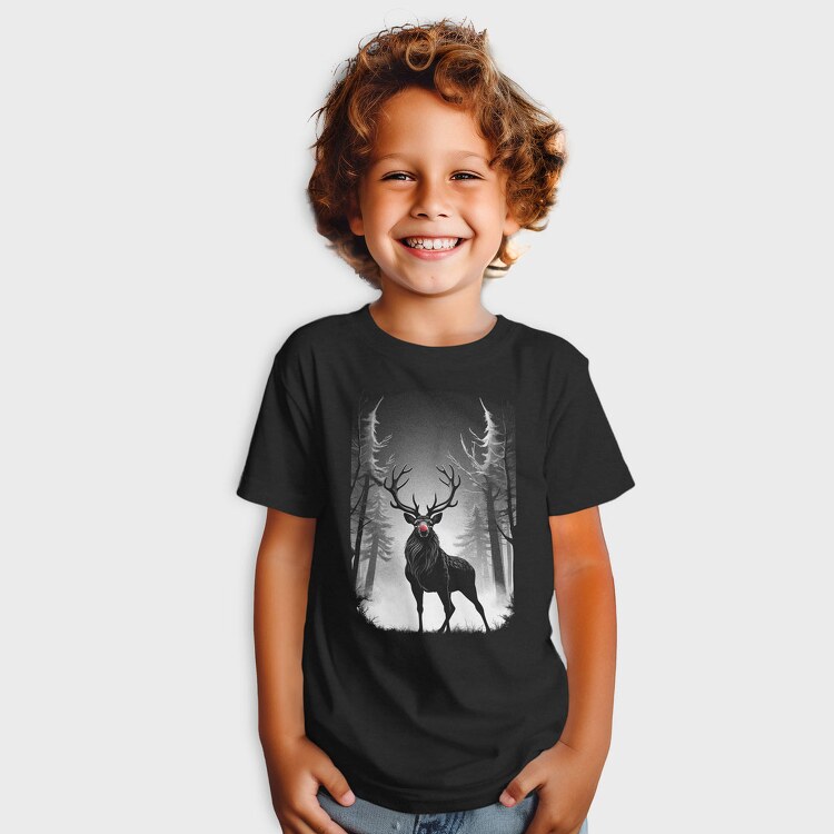 Reindeer Monochochrome Christmas, Tricou Copii