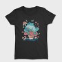Frog In A Mushroom Cottagecore Pillow, Tricou Femei