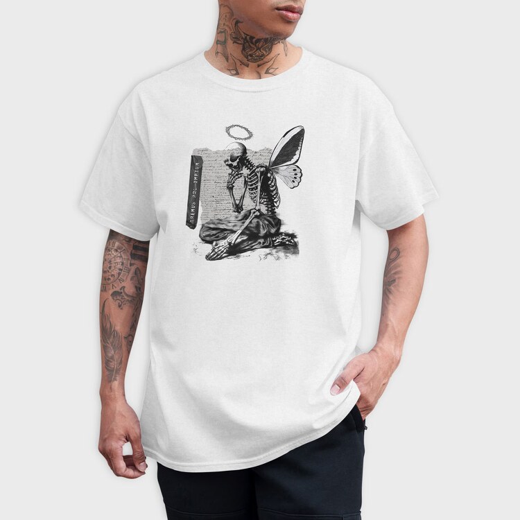 Prayer Skeleton, Tricou Barbati (Unisex)