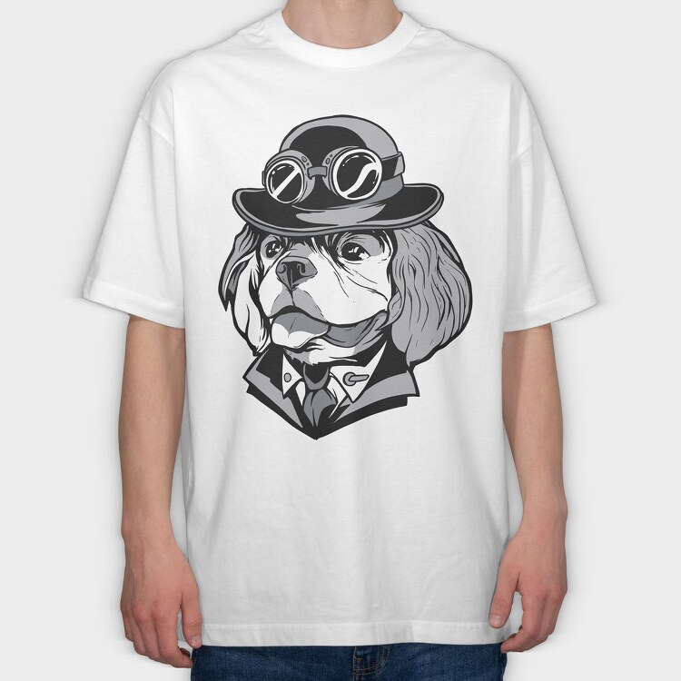 Pilot Pup, Tricou Oversize Barbati (Unisex)