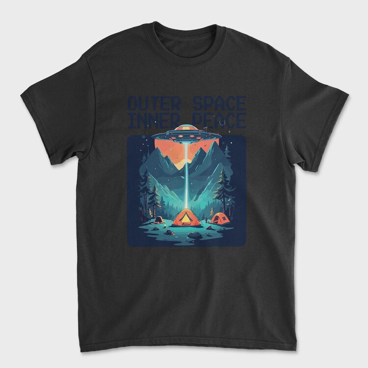 Outer Space Inner Peace Camping, Tricou Barbati (Unisex)