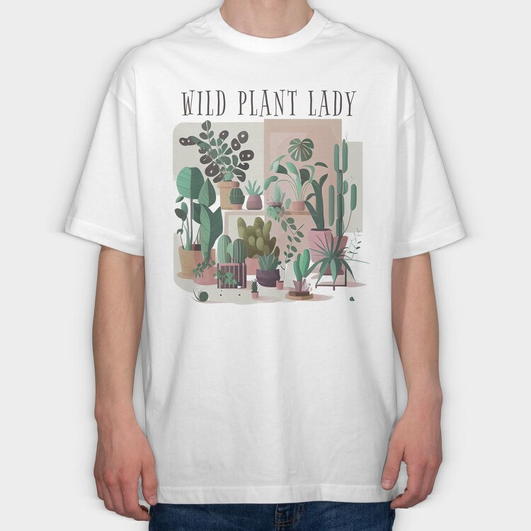Botanical Wild Plant Lady, Tricou Oversize Barbati (Unisex)