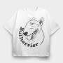 Bull Terrier Dog, Tricou Oversize Barbati (Unisex)