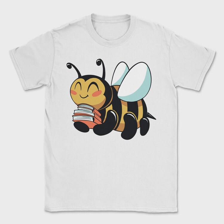 Bumblebee With Books, Tricou Barbati (Unisex)