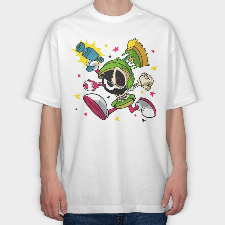 Skeleton Space Explorer, Tricou Oversize Barbati (Unisex)
