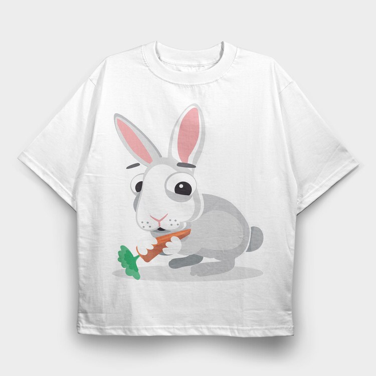 Bunny Carrot Feast, Tricou Oversize Barbati (Unisex)