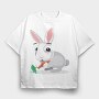 Bunny Carrot Feast, Tricou Oversize Barbati (Unisex)