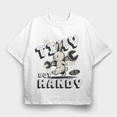 Bunny With Wrench Tiny Handy, Tricou Oversize Barbati (Unisex)