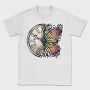 Butterfly And Vintage Clock, Tricou Barbati (Unisex)