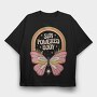 Butterfly Hippie Collection Flower Power Nature, Tricou Oversize Barbati (Unisex)