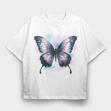 Butterfly Trans Flag, Tricou Oversize Barbati (Unisex)