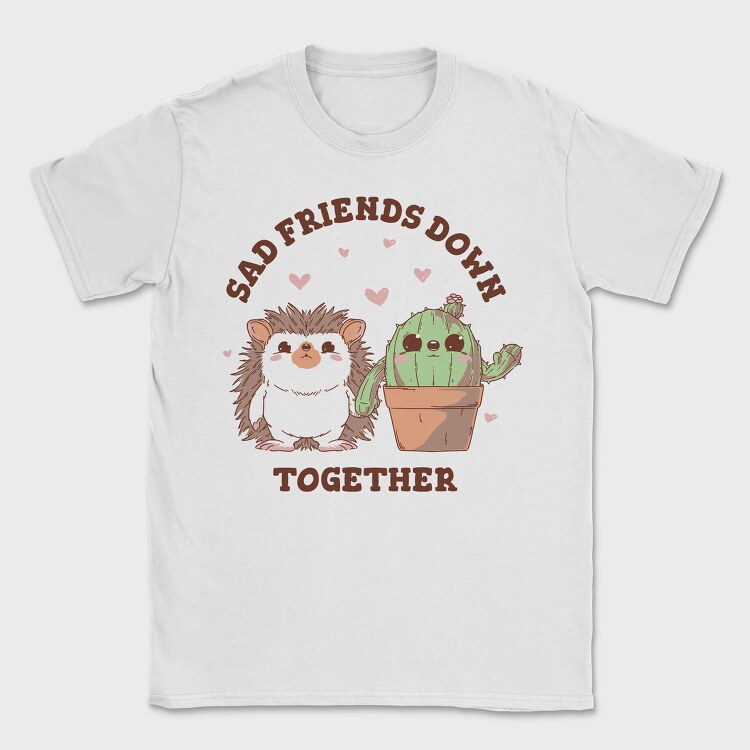 Cactus And Hedgehog Friends Cute, Tricou Barbati (Unisex)