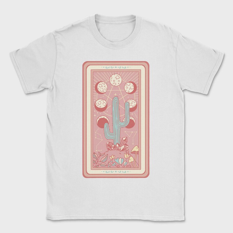 Cactus Plant Tarot Card, Tricou Barbati (Unisex)