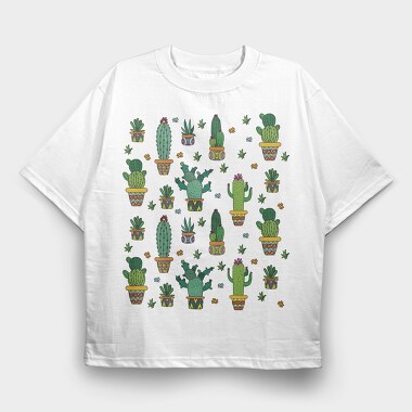 Cactus Plants 01, Tricou Oversize Barbati (Unisex)