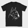 Bull Terrier Chalkboard, Tricou Barbati (Unisex)
