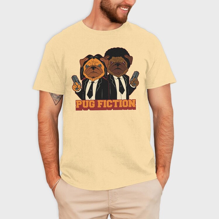 Pug Fiction, Tricou Barbati (Unisex)