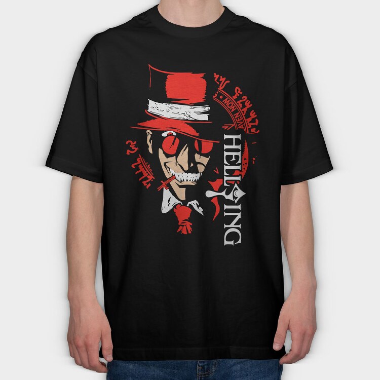 Red Skull Monowolf, Tricou Oversize Barbati (Unisex)
