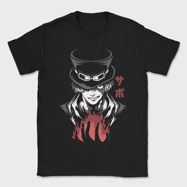 Sabo Flame Top Hat, Tricou Barbati (Unisex)