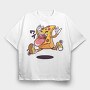 Pizza Rockstar, Tricou Oversize Barbati (Unisex)