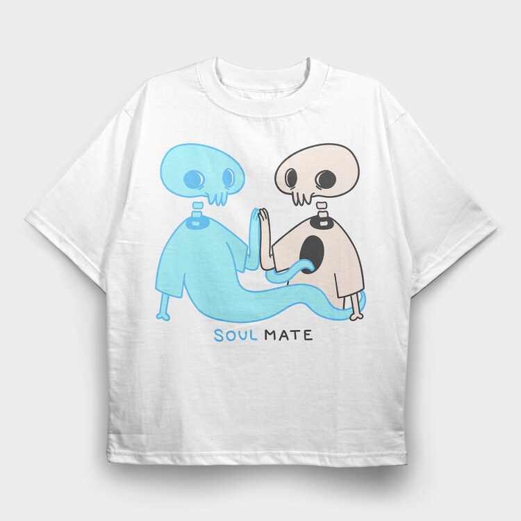 Soulmate Skeleton Vibes, Tricou Oversize Barbati (Unisex)