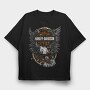Harley Eagle Cycles Flag, Tricou Oversize Barbati (Unisex)
