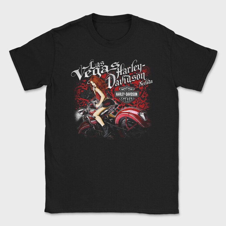 Vegas Harley Biker Girl Ride, Tricou Barbati (Unisex)