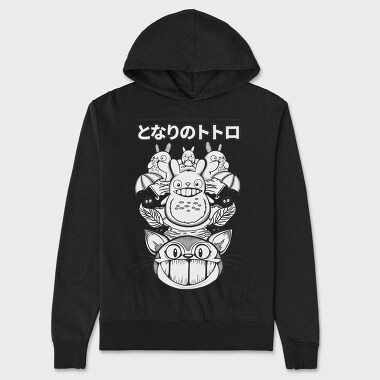 Totoros Midnight Cat Rebellion, Hanorac Oversize Barbati (Unisex)