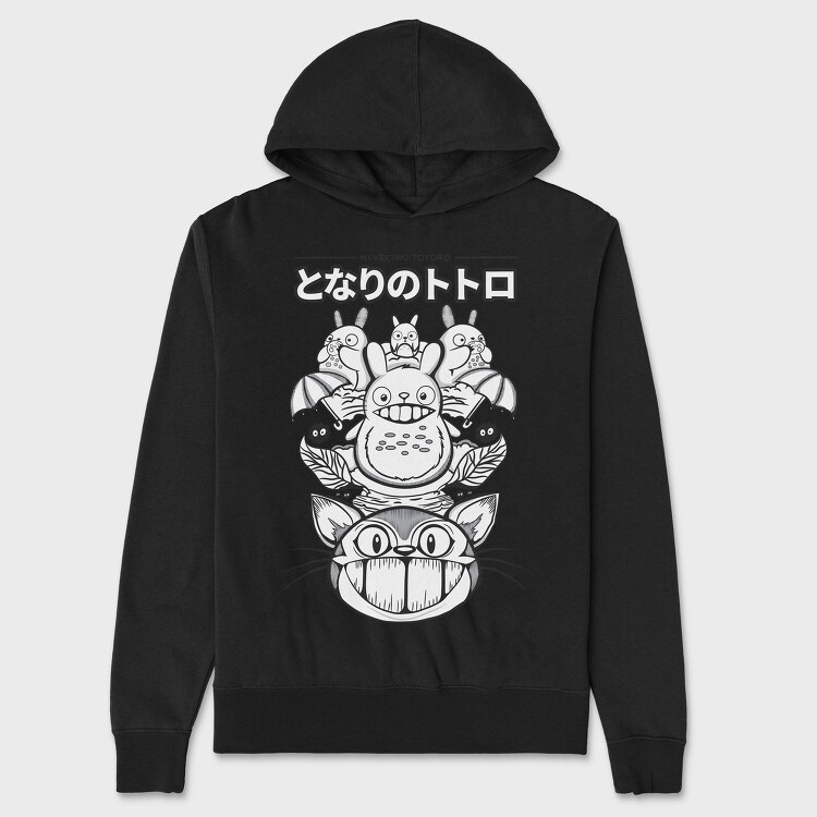 Totoros Midnight Cat Rebellion, Hanorac Oversize Barbati (Unisex)