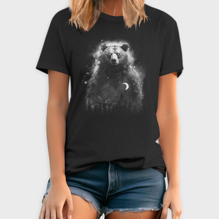 Mystic Bear Monochrome, Tricou Barbati (Unisex)
