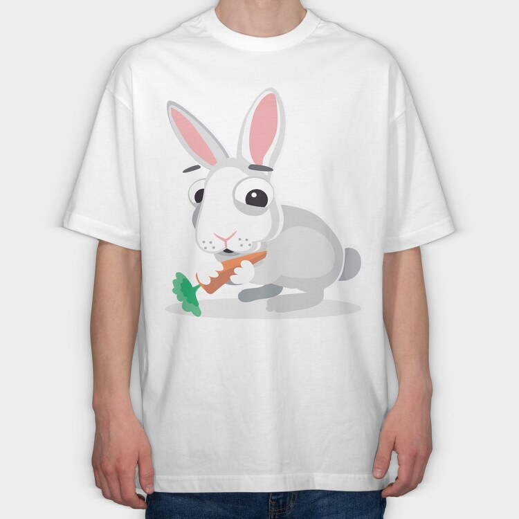 Bunny Carrot Feast, Tricou Oversize Barbati (Unisex)