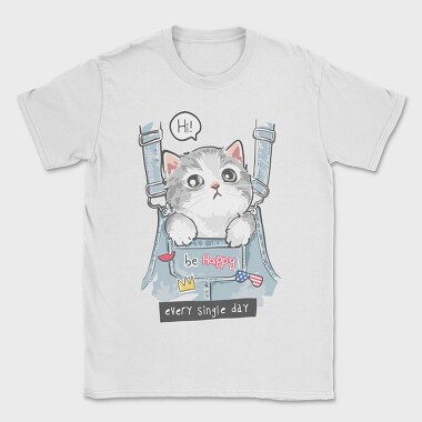 Cat In Jeans Vibes, Tricou Barbati (Unisex)