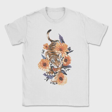 Tiger Floral Attitude, Tricou Barbati (Unisex)