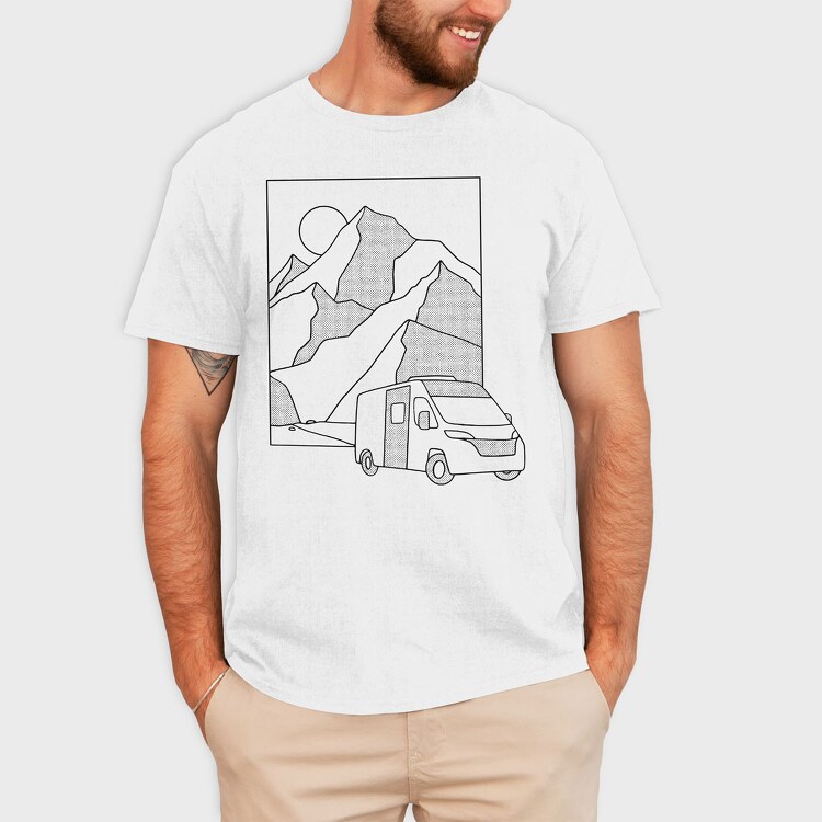 Mountain Van Monochrome, Tricou Barbati (Unisex)
